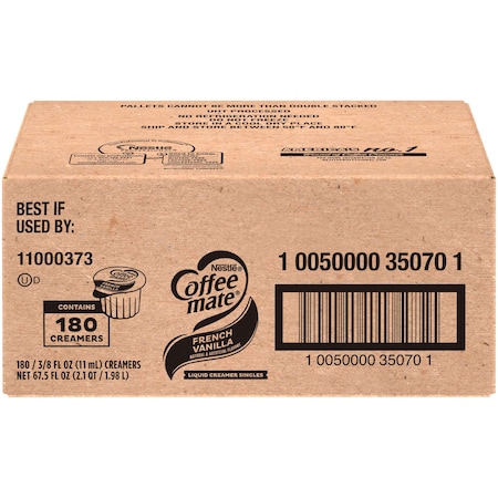 Coffee Mate Coffee-Mate French Vanilla Single Serve Liquid Creamer .375 oz., PK180 10050000350701